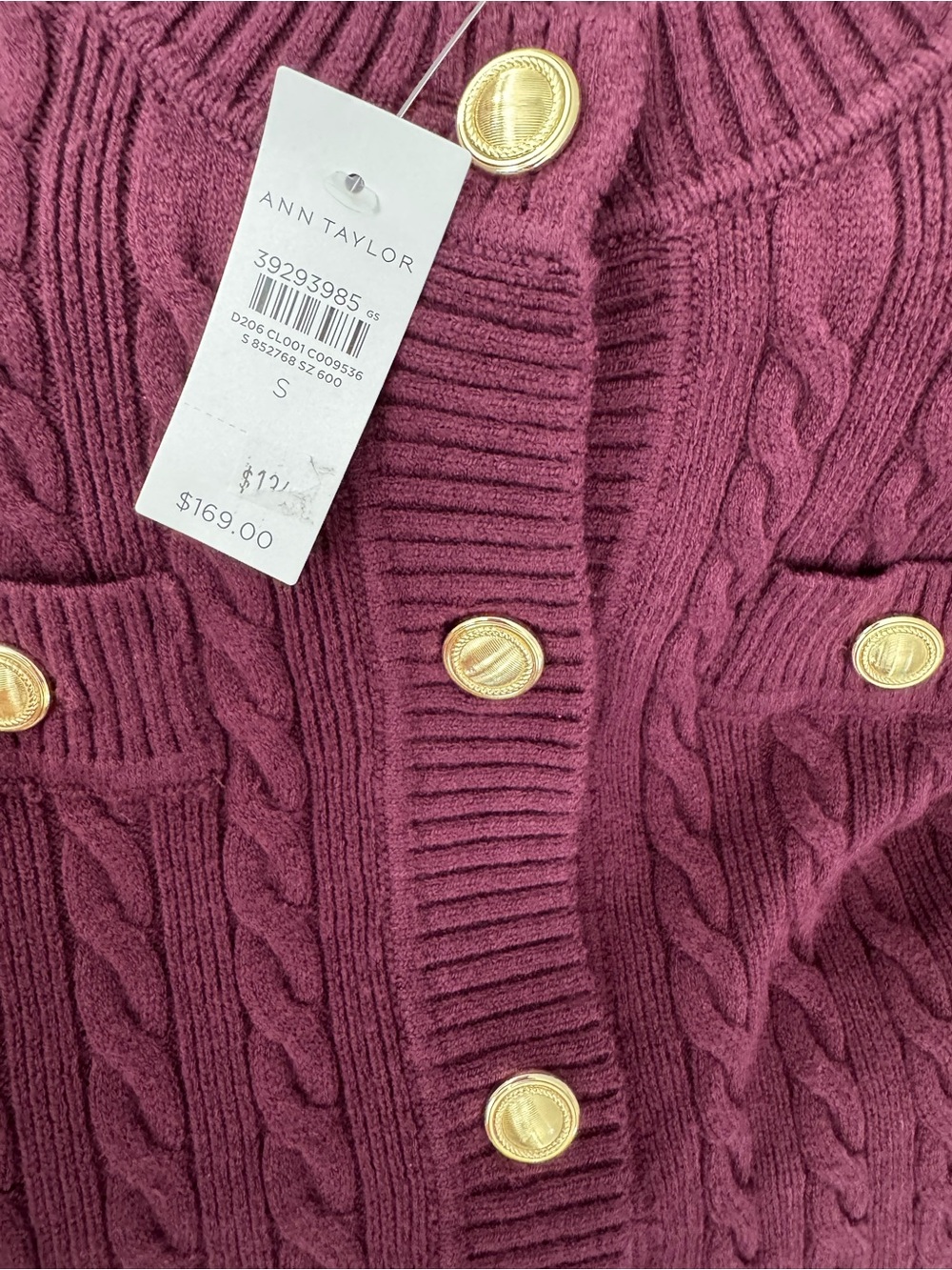 ๐บ Ann Taylor Plum Cable-Knit Long Cardigan - Picture 5 of 5